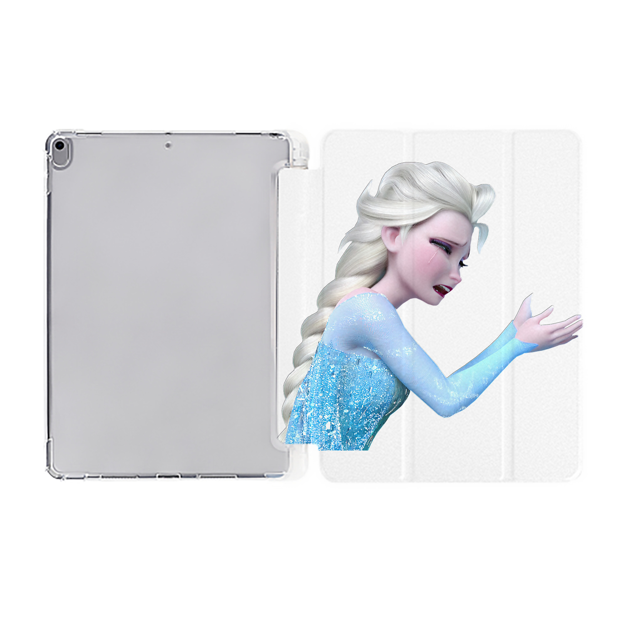 （画像用） アナと雪の女王 アンナ エルサ Frozen Anna Elsa IPad ケース ペン収納付き 三つ折りスタンド PUレザー×シリコン 対応機種9.5/10.5/10.9インチ